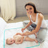Baby Diaper Changing Mat - Waterproof Portable Travel Pad 31.5 x 25.5 inch for Newborn Toddlers Kids (White w/Turquoise)