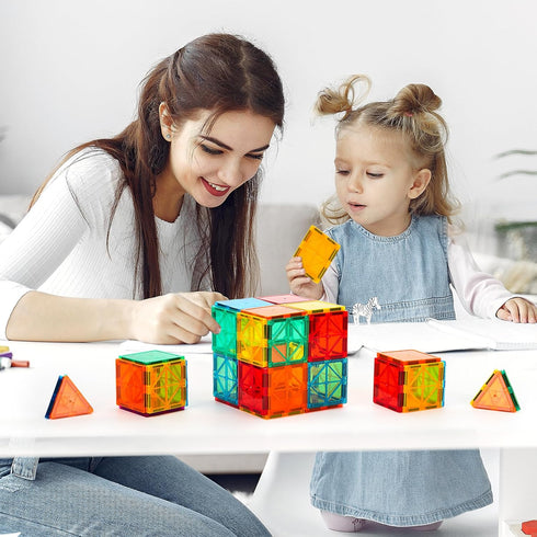 Set,60 Set FNJO Magnetic Tiles, Magnet Building PCS Building Blocks STEM Preschool Montessori Toy for Kids Boys Girls