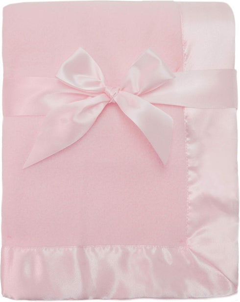 TL Care Fleece Blanket (30" x 40") with Silk-Like Satin Trim, Soft, Warm &