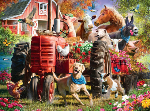 1000 26.75 19.75 Buffalo Games - Larry Jones - Fun Times at The Farm - Piece Jigsaw Puzzle for Adults -Challenging