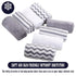 8 Pack Baby Burp Cloths, Ultra Absorbent Washcloths for Newborns, Unisex Milk Spit Up Rags, Grey and White, 16 × 12 Inch
