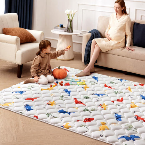 79" 71", Odorless Premium Foam Baby Play Mat x Soft Microfiber Fabric Crawling Mat for Floor- Comfortable