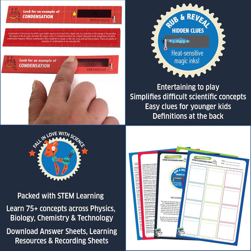 Chalk and Chuckles STEM Scavenger Hunt Game for Kids, Indoor and Outdoor Activities for Family Fun