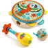 DJECO Animambo Tambourine, Maraca, Castanet Music Instrument Set - Cute Parrot, Fish