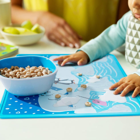 1pk, Munchkin WildLove Reversible Silicone Placemat for Kids, Polar Bear