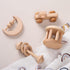 Wood Baby Rattle Personalizable Infant Rattle, Sensory Development Wooden Toys Set