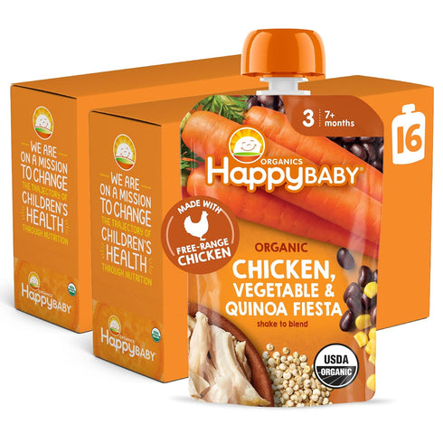 Happy Baby Organics Savory Blends Stage 3 Baby Food Puree, Free Range