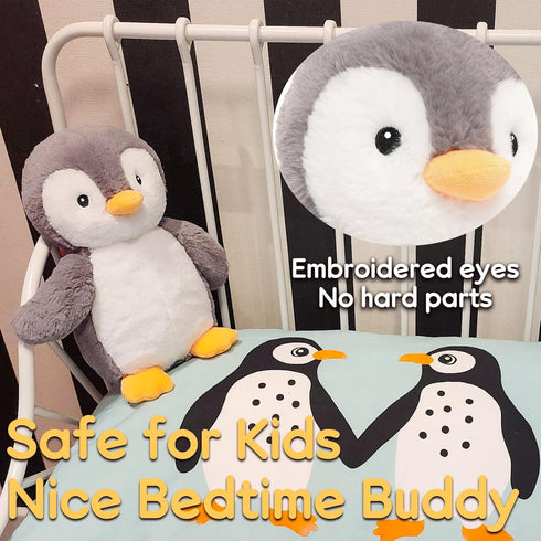 12 inches WEIGEDU King Penguin Stuffed Animals with Embroidered Eyes, Baby Penguin Plush Toys for Boy Girl Kids