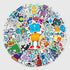 Jictegb 50 Pcs Cartoon Robot Stickers - Fun Robot Characters Designs, Premium PVC, Removable & Reusable, for Kids
