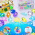 MGparty 24pcs Set Summer Swimming Diving Gem Pool Toys Colorful Diamonds with Pirate Treasure Chest Toy Underwater Toys