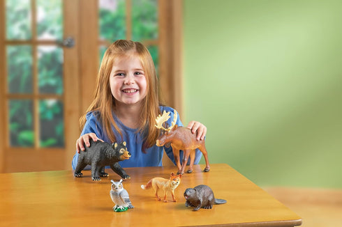 Learning Resources Jumbo Forest Animals - 5 Pieces, Kids Play Animal Figures, Ages 3+, Preschool Learning Toys, Zoo