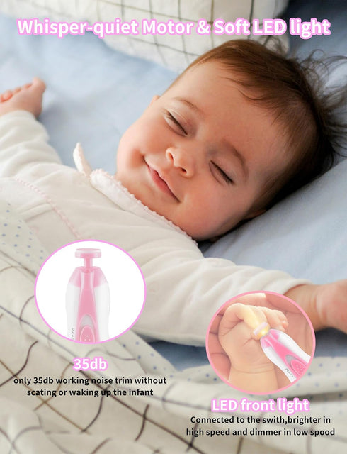 Trimmer 6 1 Baby Nail Electric,Nail Clippers File for Baby No Sharp Claws Hurt, in with Light Safety Cutter for Newborn