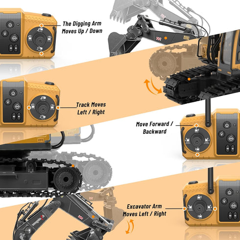 3 1 14 3-12 2.4GHz 6 7 8 9 10 kolegend in Remote Control Excavator Toy Channel RC Excavator Toy for Boys
