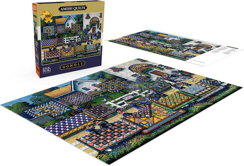 Buffalo Games Dowdle Amish Quilts Jigsaw Puzzle, 300 Pieces for Adults 14+, Perfect for Game Nights, Size 21.25 x 15.00