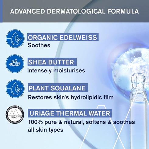 97% Uriage Baby Face Moisturizing Cream with Organic Edelweiss & Shea Butter, Hydrates & Prevents Dryness