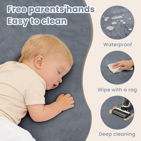 ACOMOPACK 1.3" 50x50"-Memory Tummy Thick Baby Play Mat for Floor Foam Water-Repellent Playpen Mat for Time,Non-Slip