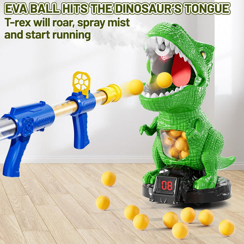 NIPLOOOW 3-8 3 4 5 6 7 8 Moveable Dinosaur Shooting Toys for Kids Years, Movable Shooting Target Toy with Air Pump