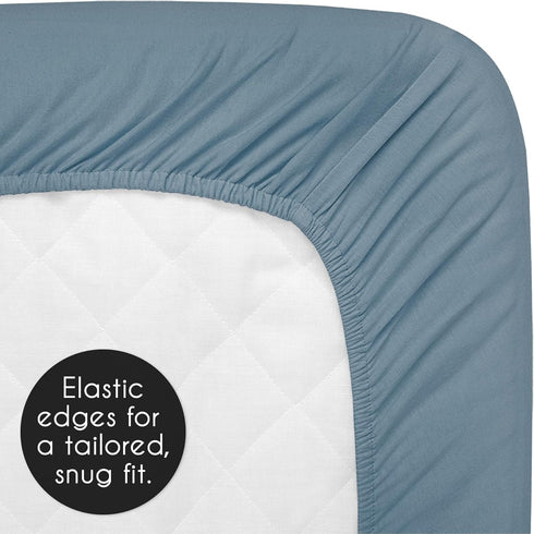 Sweet Jojo Designs Dark Blue Boho Mudcloth Boy or Girl Fitted Crib Sheet Baby Toddler Bed Nursery - Slate Blue