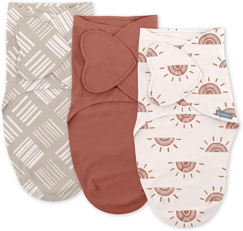 SwaddleMe by Ingenuity Monogram Collection Baby Swaddle, 100% Cotton, Improves Sleep &