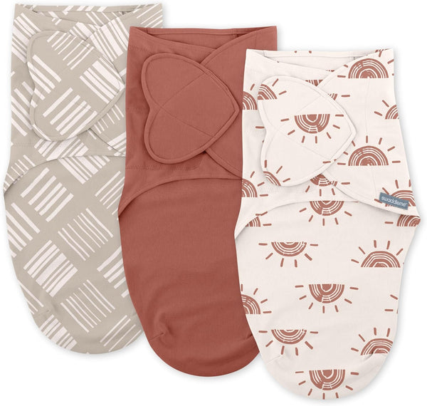 SwaddleMe by Ingenuity Monogram Collection Baby Swaddle, 100% Cotton, Improves Sleep &