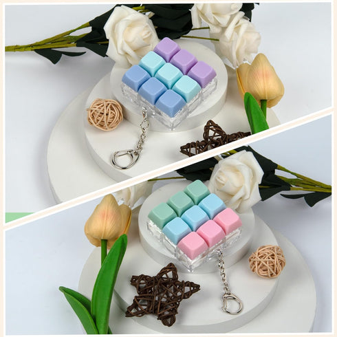 XiawaLangzhuo 2 Pack 9 1 in Keyboard Fidget Toy, Keyboard Fidget Keychain Anti-Stress Keyboard Decompression Button