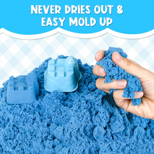 Busaurus 5.5 Lbs Set 5 8 Magic Sand for Kids Bulk Magic Moving Sand Play with Colors & Castle Molds Non-Toxic