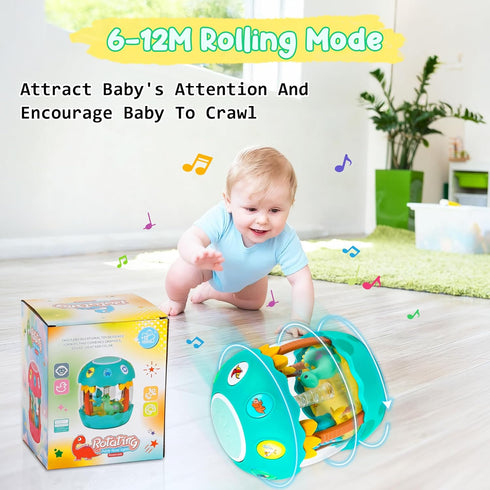 6-12 0-6 12-18 Tummy M SANMERSEN Baby Boy Toys Months, Dinosaur Rotating Light Up Musical Baby Toys for Months Newborn