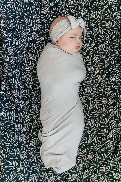 0-3 (47" 47") Mebie Baby Stone Stretch Swaddle, Modern and Neutral Swaddle Blanket for Baby Girl or Boy, Soft Baby