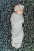 0-3 (47" 47") Mebie Baby Stone Stretch Swaddle, Modern and Neutral Swaddle Blanket for Baby Girl or Boy, Soft Baby