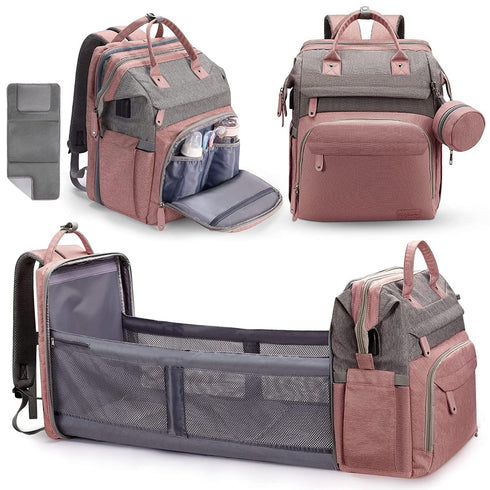 DERJUNSTAR Diaper Bag Backpack Large Capacity Baby Diaper Bag with Changing Pad