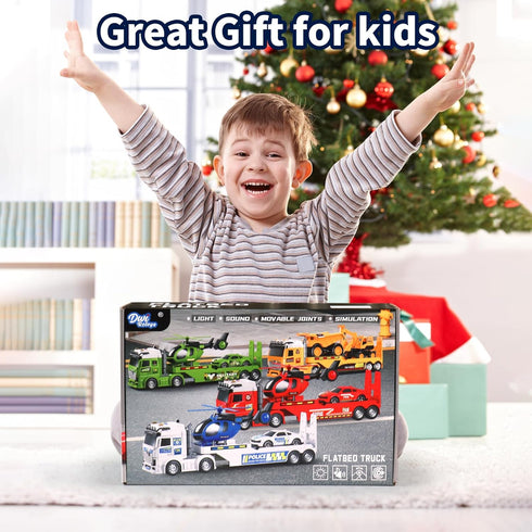 DWIRCTOYS 3 4 5 6 7 8 25" Toddler Boy Toys for Ages Years Old, Large Construction Carrier Truck Toy Excavator and Dump