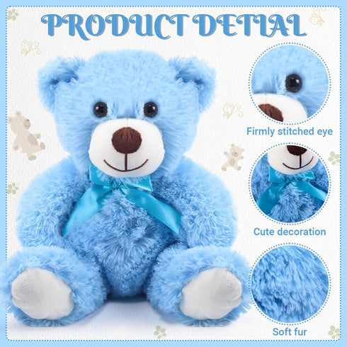 Jenaai 16 Pieces Stuffed Animals, 13.8 Inch Plush Bears with Bow for Baby Shower Wedding Christmas Birthday Favors