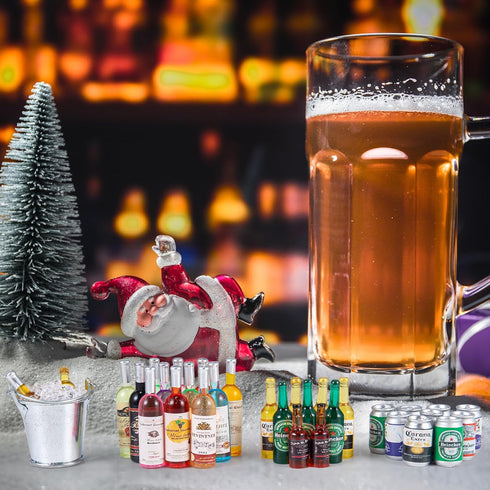 71 Pcs Miniature Ice Cubes, Beer Bottles, and Mini Drink Soda Pop Cans for Doll House Decoration