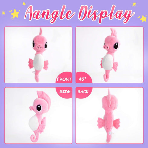 Athoinsu Light up Seahorse Stuffed Animals, LED Soft Plush Toy with Night Light for Kids, 8'' Pink