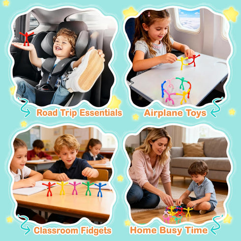 6Pcs Magnetic Men for Toddlers Kids, Colourful Travel Magnetic People Figures for Airplane Car, Fidget Toys Road Trip