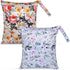 2 Pcs Wet Dry Bags for Baby Cloth Diapers,Washable Travel Bags,Beach,Pool,Gym Bag