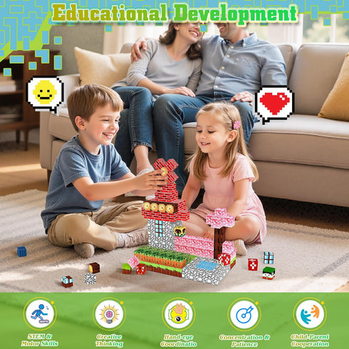 150PCS Set 3+ Magnetic Blocks-Magnetic Building Blocks Magnet Toys Stacking Forest World with Magnet Construction Toys