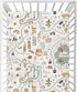 CaTaKu World Map Animal Crib Sheets for Baby Girls Boys,Neutral Mini Crib Mattress