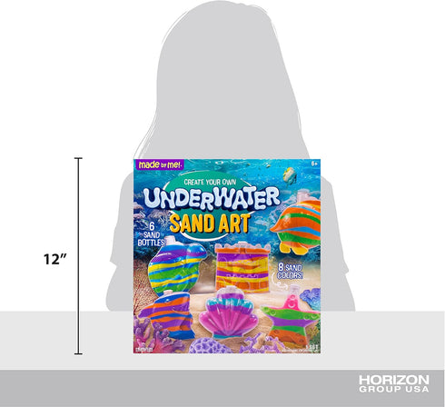 6 8 6, 7, 8, 9 Made By Me Create Your Own Underwater Sand Art, Includes Ocean-Themed Bottles, Sand Colors, Glitter