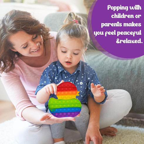 only U Set, Set 4 Pack Animals Pop Fidget Toys Silicone Rainbow Dinosaur Popper Fidget for Children, Sensory Squeeze