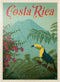 MyPuzzle Costa Rica: Vintage Poster, Toucan in The Jungle - Premium 1000 Piece Jigsaw Puzzle for Adults