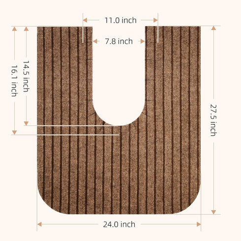 HBGOTL Commode Washable(4 Pack,Brown) Round Potty Training Mats for Boys, Toilet Training Mats, Potty Training Toilet
