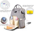 ZOUNICH Diaper Bag Backpack, Multifunction Waterproof Nappy Travel Bags with Diaper Changing Mat, Stylish Baby Bag with Thermal Pockets & Stroller Straps for Boys and Girls Gray
