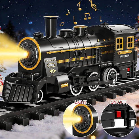 Set 3-4, Sets 3-8 Train for Toddlers Electrical Trains with Track, Light, Sound, Christmas Train for Around The Tree