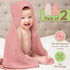 100% 32x32 Inch 2 Pack Organic Cotton Muslin Baby Hooded Towels Soft & Absorbent Baby Towels for Newborn for Boys