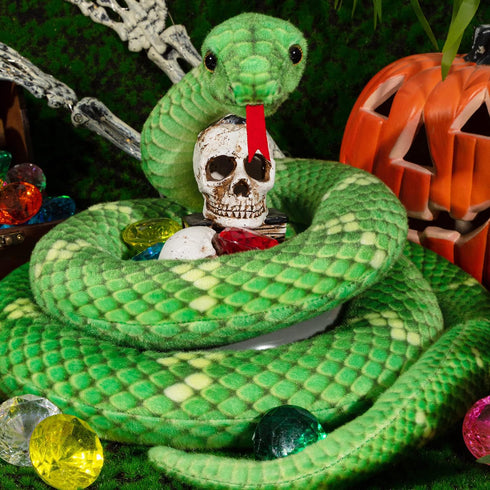 Snake Plush, Stuffed Snake Animal, 71in Large Toy Snakes for Kids, Giant Stuffed Animals Snake, Lifelike Plush Snake for Birthday Gift Party Prank Prop (Green)