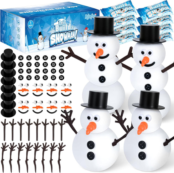 8 Pack Christmas Craft Supplies, DIY Snowman Kit, Build a Snowman Kit
