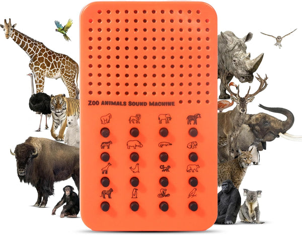 Zoo Animal Noisemaker with 16 Sounds, Roars, Growls, Hisses, Screeches and Noises,