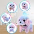 Easfan Walking Puppy Stuffed Animal - Interactive Rainbow Dog with Barking, Tail Wagging, and Nodding Head, Educational