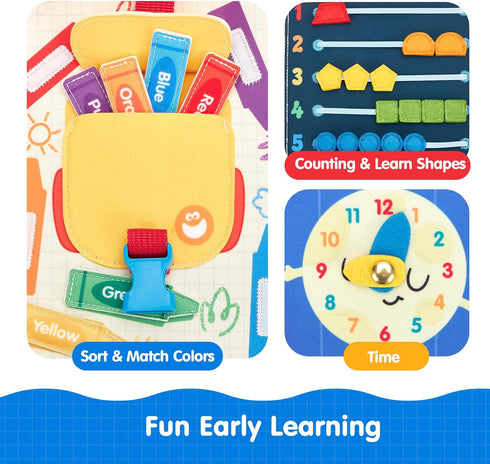 1-4, 2 2-4 hahaland Busy Book Preschool Learning Activities - First Day of School Gifts Activity Books for Toddlers
